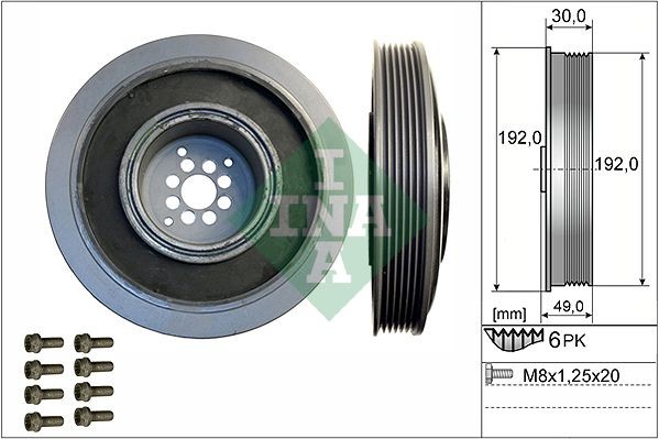 Шкив коленвала VW TOUAREG (7L/7P) 3.0TDI 544010220 544010220 INA