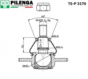 Шаровая опора BOXER III, DUCATO III, JUMPER III TS-P3170 TSP3170 PILENGA