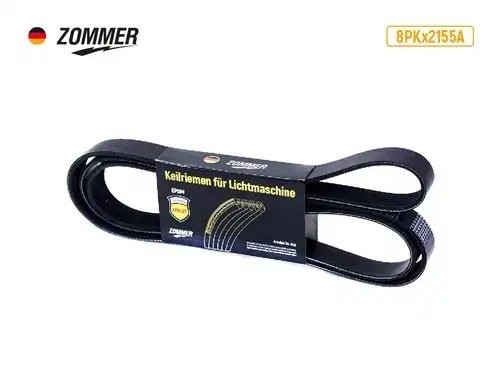 Ремень 2155 (8PK) генератора дв. Cummins ISF 2.8L Евро-3 EPDM 8PK2155A ZOMMER