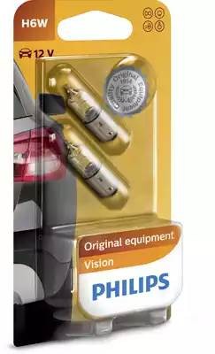 Лампа 12V H6W BAX9s блистер (2шт.) Halogen PHILIPS 12036B2 PHILIPS