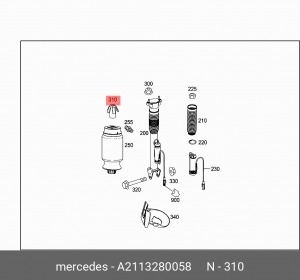 Держатель уплотнения 2113280058 A 211 328 00 58 MERCEDES BENZ