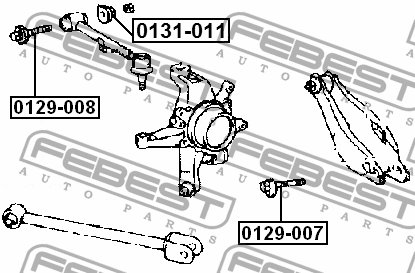 Болт с эксцентриком  TOYOTA CROWN/CROWN MAJESTA GS171,JKS175,JZS17,UZS17 1999.09 0129-007 FEBEST