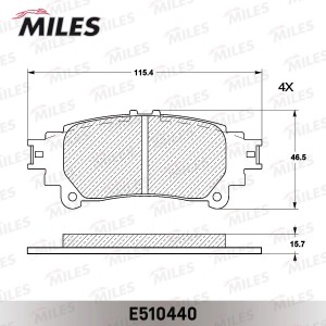 Колодки тормозные задние (Смесь CERAMIC серия PRO) LEXUS RX 350/450h 09- (TRW GD E510440 MILES