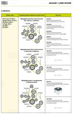 Ролик привод. ремня Land Rover Range Rover III (02-) 4.2SC/4.4i (опор.) нижний ( CM5171 TRIALLI