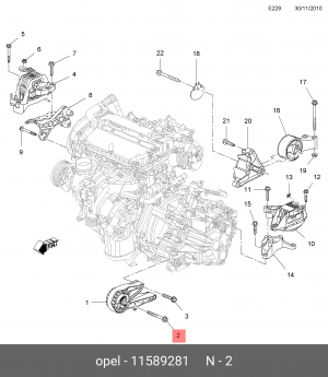 Болт М10 11589281 11589281 GENERAL MOTORS