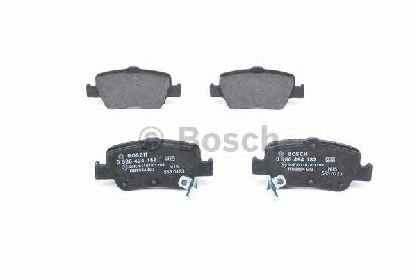 Колодки тормозные TOYOTA Auris (07-) задние (4шт.) BOSCH 0 986 494 182 BOSCH