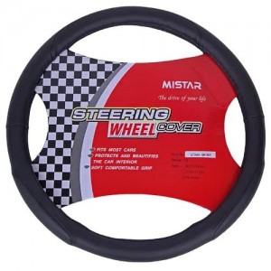 Оплетка руля (XL) 41-43см черная кожаная MISTAR MISLT34ABKXL MISTAR
