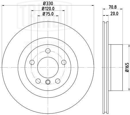 Диск торм. BMW X3 F25 (10-),X4 F26 (11-) зад. d330 DF 263918 DF 263918 TRIALLI