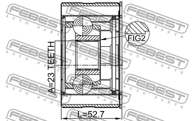 ШРУС карданного вала MITSUBISHI OUTLANDER 03-08 0411-CU2WSHA 0411-CU2WSHA FEBEST