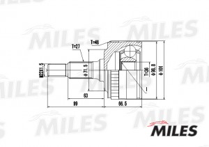 ШРУС наружный MERCEDES BENZ W638 2.0D/2.2D 99-03 (GKN 303152) GA20245 GA20245 MILES