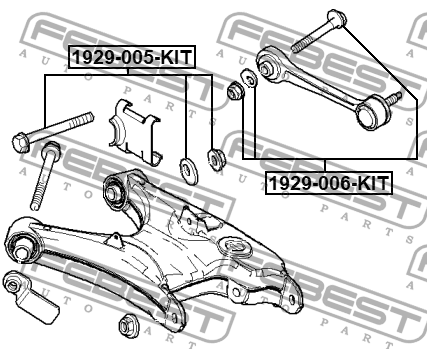 Болт с эксцентриком ремкоплект BMW X5 E53 1999-2006 1929-006-KIT 1929-006-KIT FEBEST