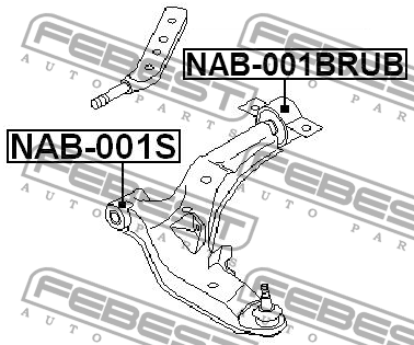 Сайлентблок задний переднего рычага NAB-001BRUB FEBEST