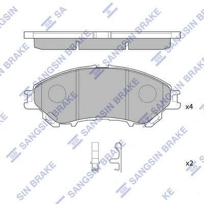 Колодки тормозные SUZUKI SX4 (13-) передние (4шт.) SANGSIN SP4360 SANGSIN