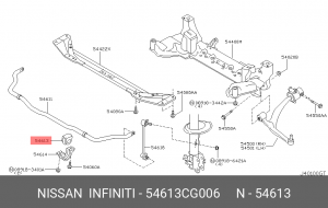 втулка стабилизатора переднего!\ Infiniti FX35 S50 54613-CG006 NISSAN