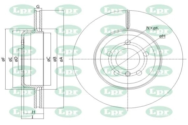 Диск тормозной B2082V B2082V LPR