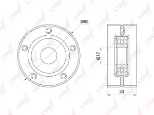 Ролик приводного ремня CHRYSLER 300C (05-11) натяжителя LYNX PB-5275 LYNXAUTO