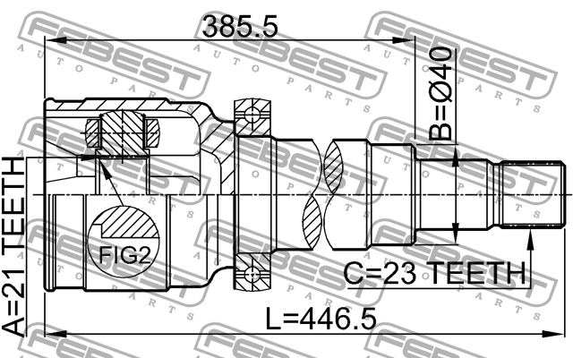 ШРУС внутр правый FORD FOCUS I 2111-FOCRH 2111-FOCRH FEBEST