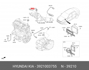 Датчик кислорода HYUNDAI Solaris (17-) ОЕ 3921003755 HYUNDAI KIA