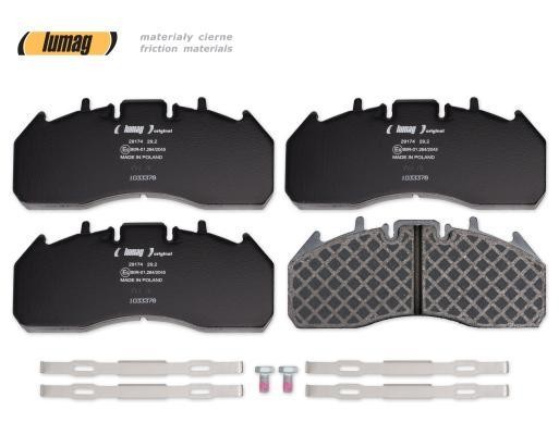 колодки дисковые!с пластинами,передние 249.6x106.9x29.2 \RVI/Volvo 291740091400 LUMAG