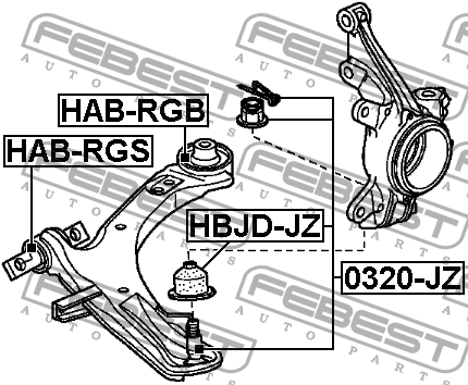 Сайлентблок HAB-RGS HAB-RGS FEBEST