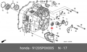 Сальник привода HONDA Civic (07-),Accord (08-) левого OE 91205P0X005 HONDA