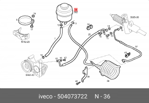 бачок гидроусилителя!\Iveco 504073722 IVECO