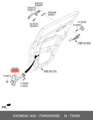 Ограничитель двери 79490-D9000 79490D9000 HYUNDAI KIA