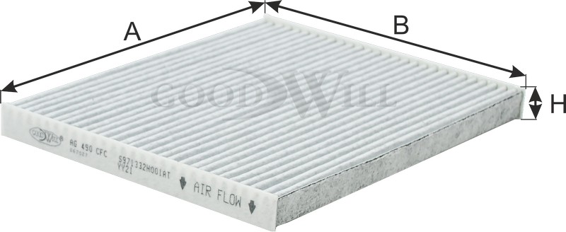 Фильтр салона угольный AG490CFC AG 490 CFC GOODWILL