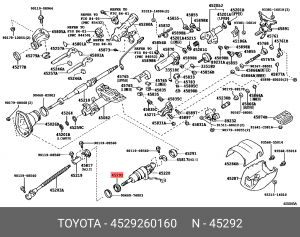 сальник рулевой колонки!\ Toyota Land Cruiser 100 4.7i 02-07 45292-60160 TOYOTA