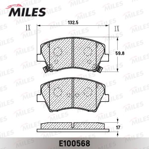 Колодки тормозные передние (Смесь Semi-Metallic) HYUNDAI ELANTRA 17- (TRW GDB220 E100568 MILES