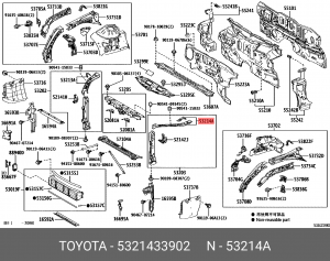 СУППОРТ РАДИАТОРА 5321433902 53214-33902 53214-33902 TOYOTA