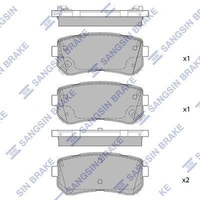 Колодки тормозные дисковые Hyundai Accent, KIA Rio 1.4i/1.6i 05 SP1850 SP1850 SANGSIN