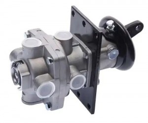 Кран ЗИЛ,КАМАЗ,МАЗ тормозной 2-х секционный с рычагом MEGAPOWER 350-16-002 MEGA POWER