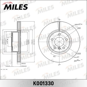 Диск тормозной передний BMW X3 F25 (TRW DF6220S) K001330 K001330 MILES