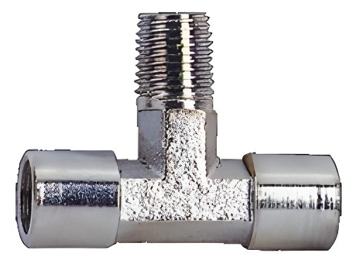 Переходник для компрессора M1/4"хF1/4" Т-образный внутренняя и наружная резьба F 180310 FUBAG