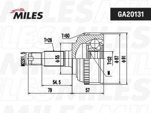 ШРУС наружный HONDA ACCORD/PRELUDE 2.0 87-92 (с ABS) (SKF VKJA5523) GA20131 GA20131 MILES