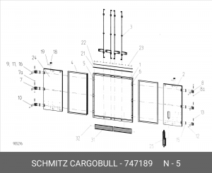 Кронштейн петли задней двери левый SCHMITZ 747189 SCHMITZ CARGOBULL
