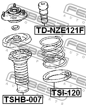 Отбойник амортизатора передний TOYOTA COROLLA/FIELDER 2000-2006 TD-NZE121F TD-NZE121F FEBEST