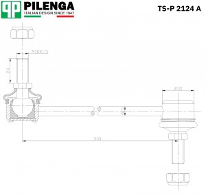 Стойка стабилизатора передняя усиленная FOCUS 2, MAZDA 3 TS-P2124A TSP2124A PILENGA