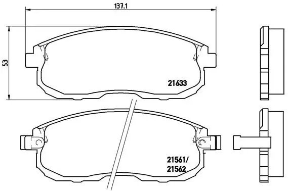 P56021 GDB1003=572346B !колодки дисковые п.\ Nissan Maxima 2.0/3.0i & 24V 89> P56021 BREMBO