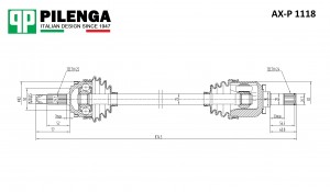 Привод в сборе правый без ABS ВАЗ 1118, 2190, 2192, 2194 AX-P1118 AXP1118 PILENGA