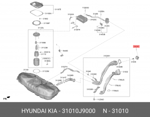 Крышка бака топливного HYUNDAI Accent (99-),Santa Fe (09-),ix55 (08-) OE 31010J9000 HYUNDAI KIA