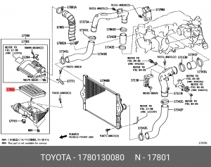 Фильтр воздушный TOYOTA 17801-30080 17801-30080 TOYOTA