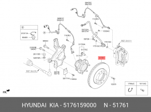 Диск тормозной HYUNDAI H350 (14-) передний (1шт.) OE 5176159000 HYUNDAI KIA