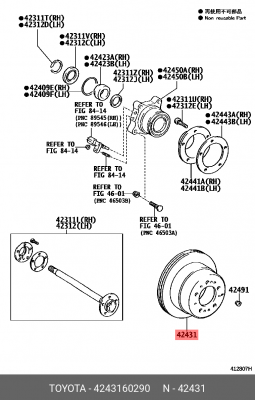 Диск тормозной 4243160290 Toyota 42431-60290 TOYOTA
