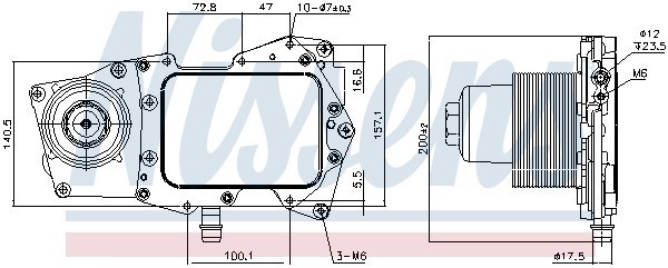 радиатор масляный!\ Range Rover III/IV/Sport 4.4D 02> 90945 NISSENS