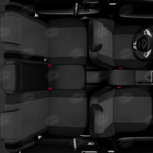 Авточехлы универсальные экокожа-жаккард черно-серые комплект AVTOLIDER UJK31-0102 AVTO LIDER 1