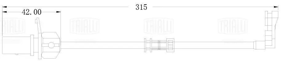 Датчик износа колодок Audi A6 (11-)/A7 (10-) перед. L=315 (PFS 4173) PFS 4173 TRIALLI