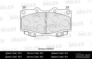 Колодки тормозные передние (Смесь Low-Metallic) TOYOTA HILUX III 05- (TRW GDB342 E400523 MILES