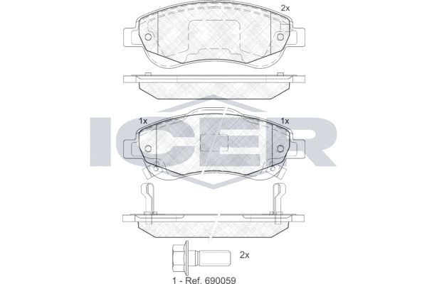 181887 колодки дисковые передние!\ Honda CR-V 2.0/2.2D/2.4 06> 181887 ICER